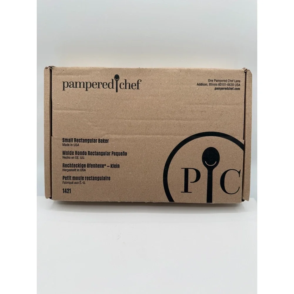 #1421 - Pampered Chef Greystone Glazed 6x9x1.75 Small Rectangular Baker- 1 Quart